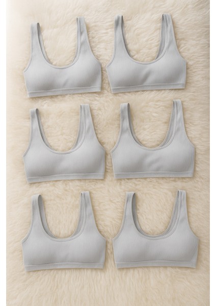 Kadın Giyim Pamuklu & Elastan 6 Adet Pedli Kalın Askılı Büstiyer LL.K64.O30.001