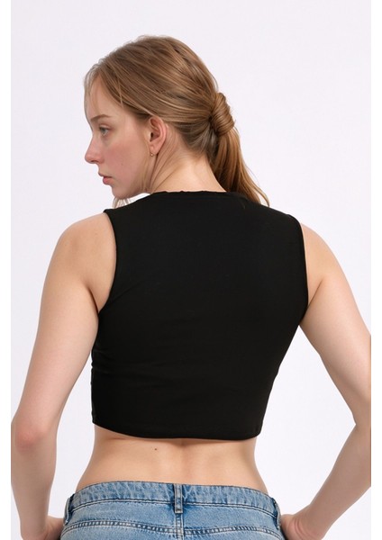 Kadın Giyim Pamuklu & Elastan Kolsuz Bisiklet Yaka Crop LL.01.ILK.109 fiyatları