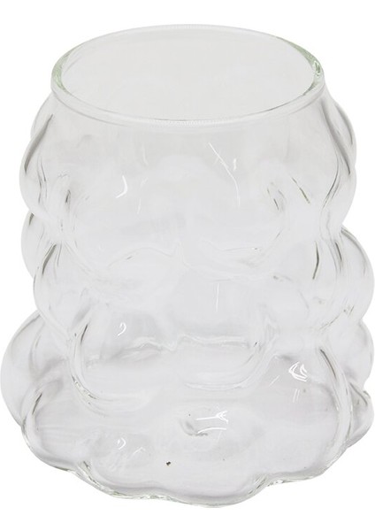 Boncuklu - Boğumlu Cam Bardak 340ML Kahve - Sunum - Meşrubat (5067)