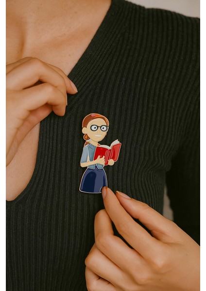 Öğretmen Mineli Yaka Iğnesi Broş