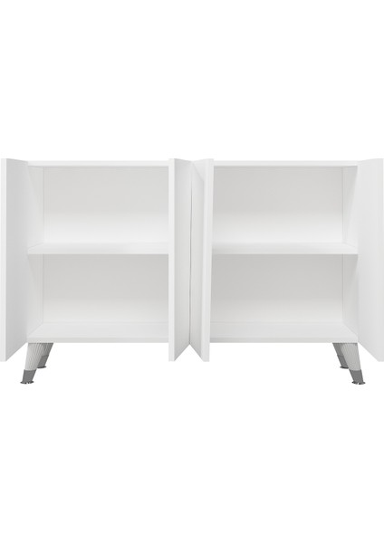 8206-1CT KB150 Konsol, Tv Ünitesi Beyaz-Gümüş fiyatları