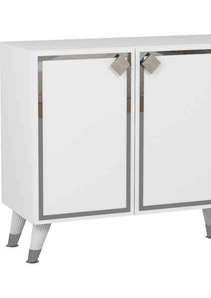 8206-1CT KB150 Konsol, Tv Ünitesi Beyaz-Gümüş indirimleri