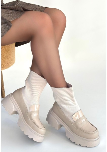 Streçli Bot Bej Topuk Boyu 5 cm fiyatları