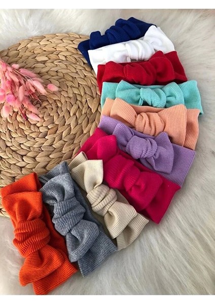 10'lu Kombin El Yapımı Ribana Kız Bebek Bandana