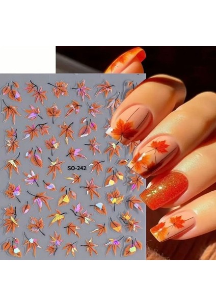 Sonbahar Tırnak Süsleme Stickerı Nail Art Süslemeleri fiyatları