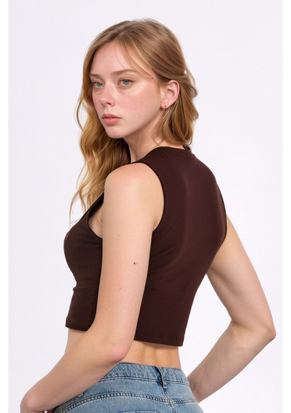 Kadın Giyim Pamuklu & Elastan Kolsuz Bisiklet Yaka Crop LL.01.ILK.109 fiyatları