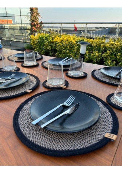 Hasır Görünümlü 12’li Sofra Seti – Supla ve Bardak Altlığı Takımı fiyatları