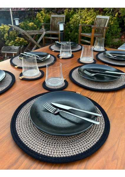 Hasır Görünümlü 12’li Sofra Seti – Supla ve Bardak Altlığı Takımı indirimleri