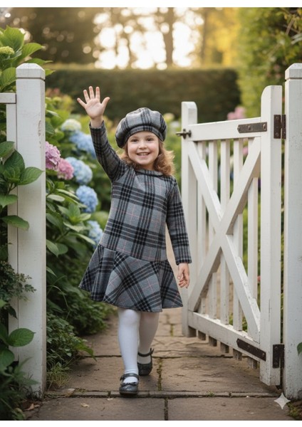 Kız Çocuk Kısa Elbise Şapka Takım Oduncu Kışlık Dar Kalıp Esnek Değil Gri fiyatları