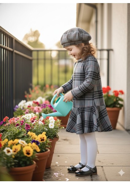 Kız Çocuk Kısa Elbise Şapka Takım Oduncu Kışlık Dar Kalıp Esnek Değil Gri fırsatları