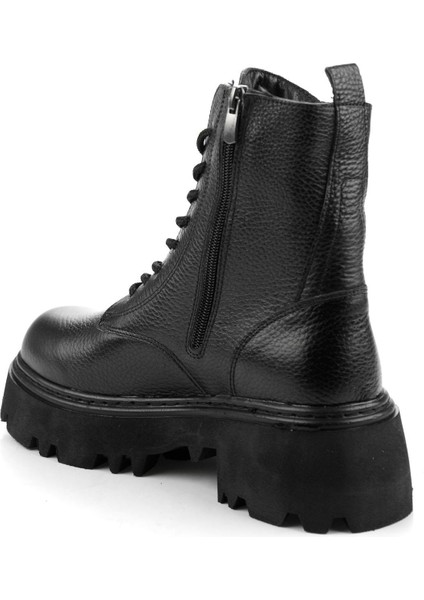 Siyah Hakiki Deri Kadın Bot & Bootie K02678020903 fırsatları