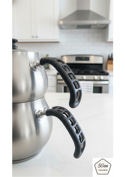 Demir Saplı Çaydanlık ve Tavaları Için Silikon Tutacak Seti
