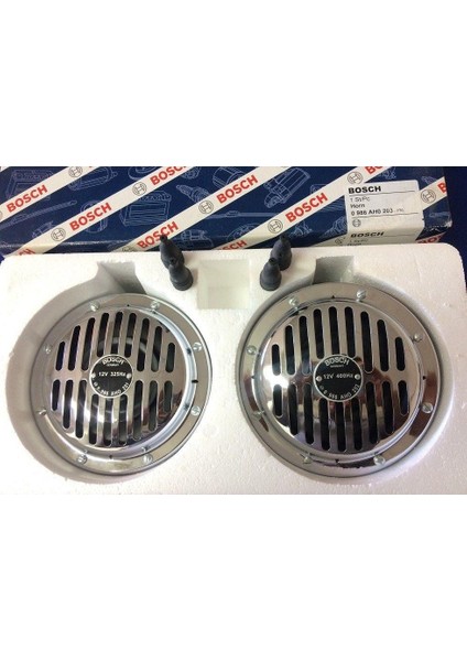 Yüksek Ses Süperton Büyük Kafa Nikelaj Korna 12v 325/400 Hz 110 Db