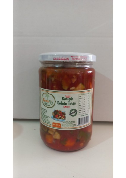 (Hatay) Acı Karışık Salata Turşu (Domates soslu)-600 gr-Cam kavanoz fırsatları