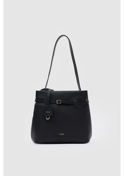 Suvea Siyah Hakiki Deri Omuz Çantası