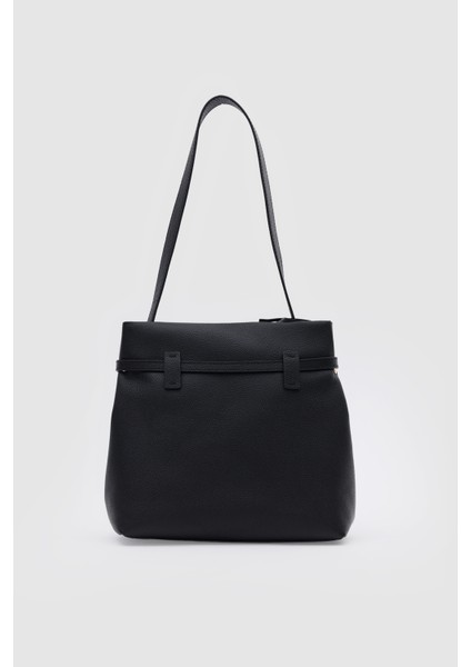 Suvea Siyah Hakiki Deri Omuz Çantası modelleri