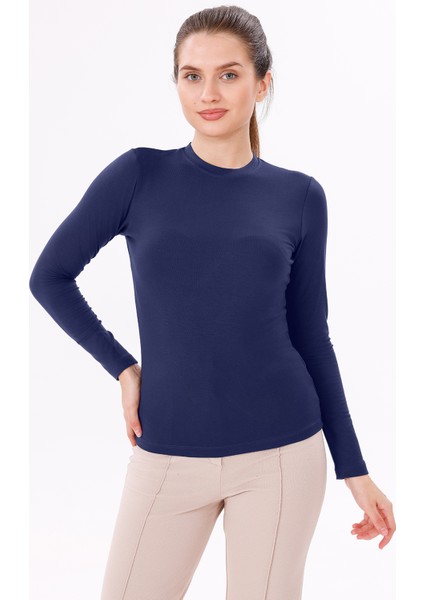 Kadın Uzun Kol Body - Bisiklet Yaka