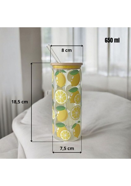 Bambu Kapaklı Cam Pipetli Kupa 650 ml | M1 fiyatları