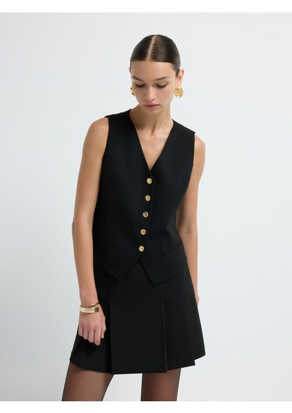 V Yaka Yelek Siyah 17940965012 fırsatları