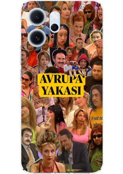 Oppo Reno 14F Uyumlu Avrupa Yakası Baskılı Silikon Kılıf