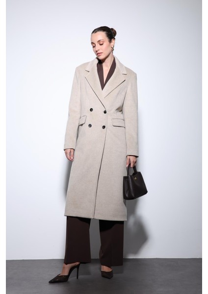 Bej Yün Karışımlı Kruvaze Kadın Kaban indirimleri