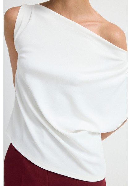 Degaje Yaka Kolsuz Bluz Kemik 11545231001 fiyatları