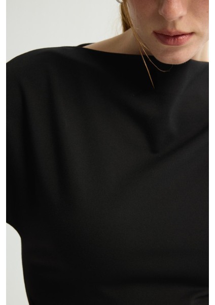 Saten Detaylı Örme Elbise Siyah 124L9294002 modelleri