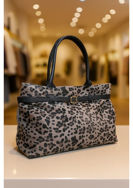 Leopar Süet Kemerli Astarlı Kadın Çanta - RB1447 fırsatları