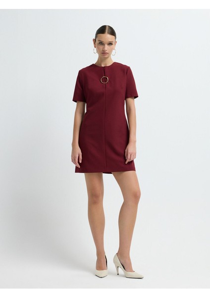 Aksesuarlı Elbise Bordo 12445678000