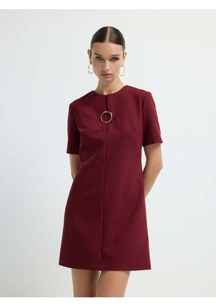 Aksesuarlı Elbise Bordo 12445678000 fiyatları