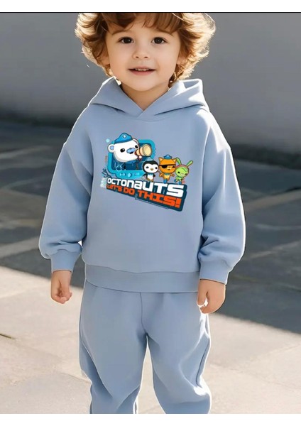 Punıx Kıds Octonauts Baskılı Kalın Kışlık Kalite Erkek Çocuk Eşofman Takım