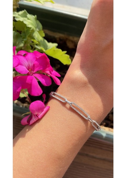 Full Taşlı Kibar ve Zarif Ataç Bileklik 925 Ayar Gümüş Farklı Renklerde Sipariş Oluşturabilirsiniz