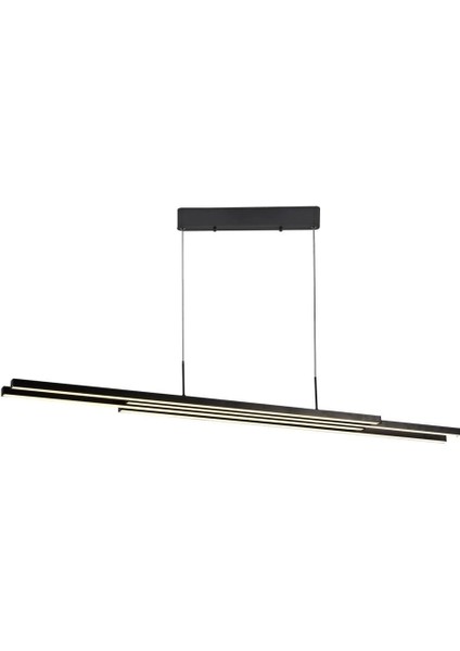 Uzun Sıralı Siyah Merit Sarkıt Avize