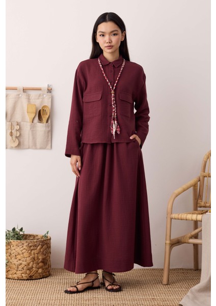 Müslin Etek Bordo modelleri