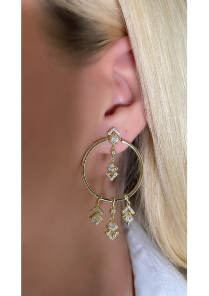 Özel Tasarım Sallantılı Halka Küpe