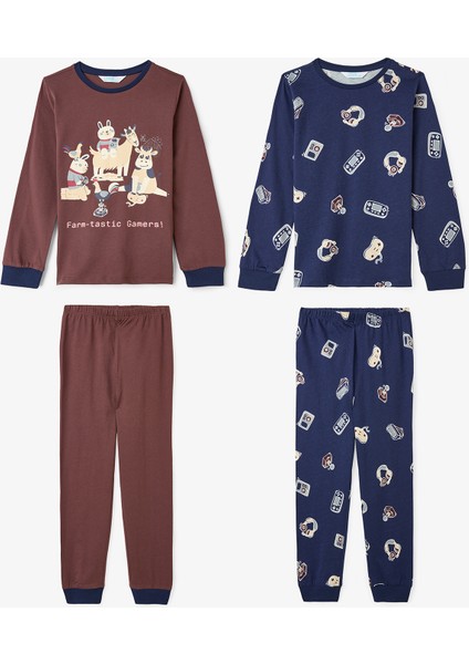 Erkek Çocuk Farm-Tastic Pamuklu Uzun Kollu 2'li Pijama Takımı