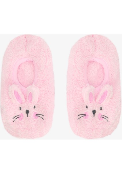Pembe Kız Çocuk Rabbit Tavşan Nakışlı Aksesuarlı Kaymaz Tabanlı Ev Çetiği indirimleri