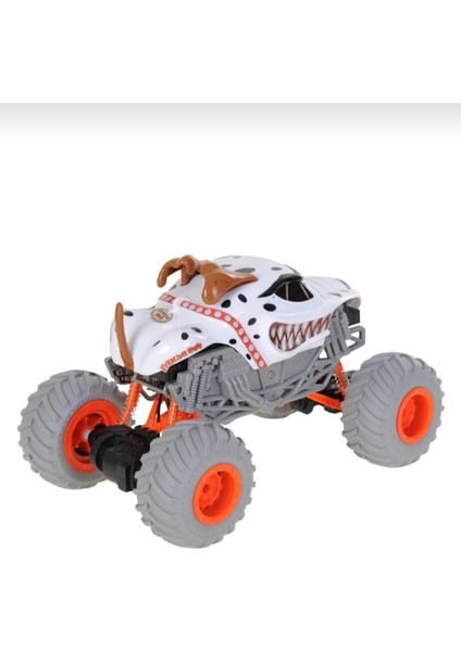 Rc Monster Truck Benekli Köpek Tasarımlı Uzaktan Kumandalı Off-Road Jeep Araba Turuncu Beyaz modelleri
