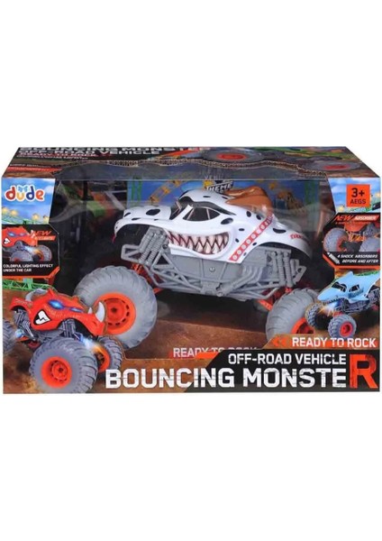 Rc Monster Truck Benekli Köpek Tasarımlı Uzaktan Kumandalı Off-Road Jeep Araba Turuncu Beyaz fırsatları