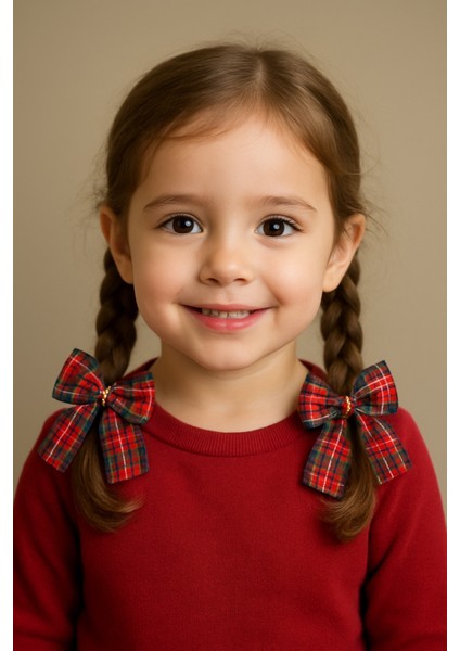 2li Ekose Toka-Yılbaşı Yeniyıl Toka-Saç Aksesuarı