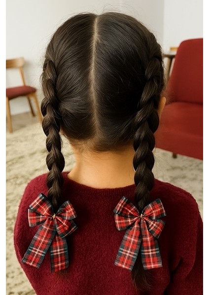 2li Ekose Toka-Yılbaşı Yeniyıl Toka-Saç Aksesuarı fiyatları