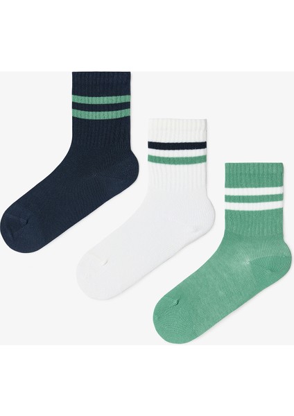 Erkek Çocuk Greeny Çizgili 3'lü Soket Çorap indirimleri