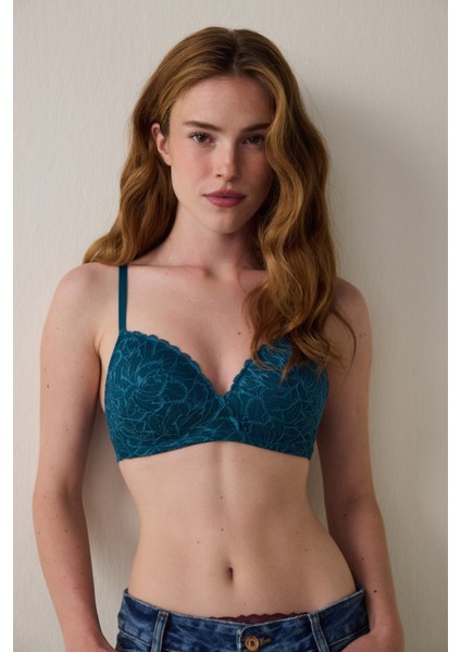 Petrol Yeşili Cosy Dantelli Balensiz Dolgusuz Sütyen fiyatları