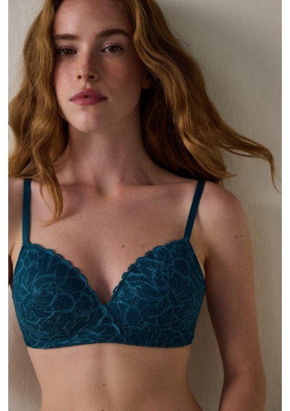 Petrol Yeşili Cosy Dantelli Balensiz Dolgusuz Sütyen modelleri