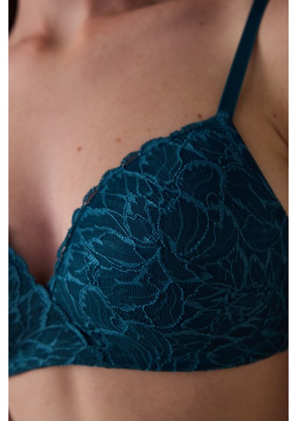 Petrol Yeşili Cosy Dantelli Balensiz Dolgusuz Sütyen fırsatları