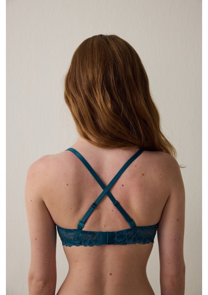 Petrol Yeşili Cosy Dantelli Balensiz Dolgusuz Sütyen indirimleri