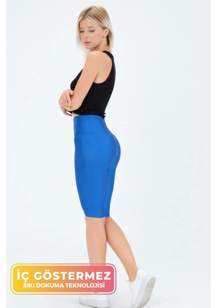 Enenstyle Fashıon Boutıque Yeni Sezon Özel Üretim Toparlayıcı Yüksek Bel Parlak Kumaş Iç Göstermeyen Dizüstü Spor Tayt