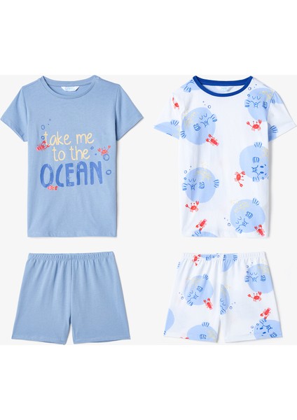 Erkek Çocuk Pufferfish Pamuklu 2li Pijama Takımı