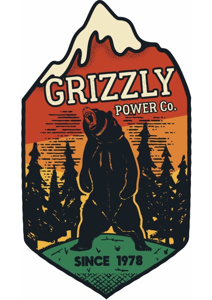 Grizzly Ayı Avcı Sticker - Doğa Kamp 4x4 Off Road Adventure Sticker Araba Oto Karavan Motosiklet Etiket 02111