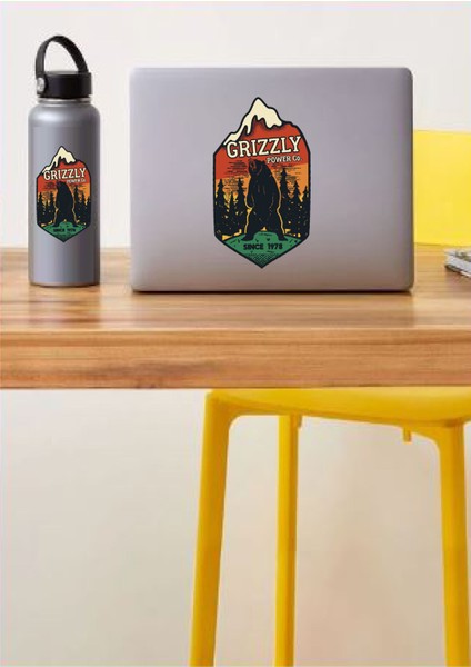 Grizzly Ayı Avcı Sticker - Doğa Kamp 4x4 Off Road Adventure Sticker Araba Oto Karavan Motosiklet Etiket 02111